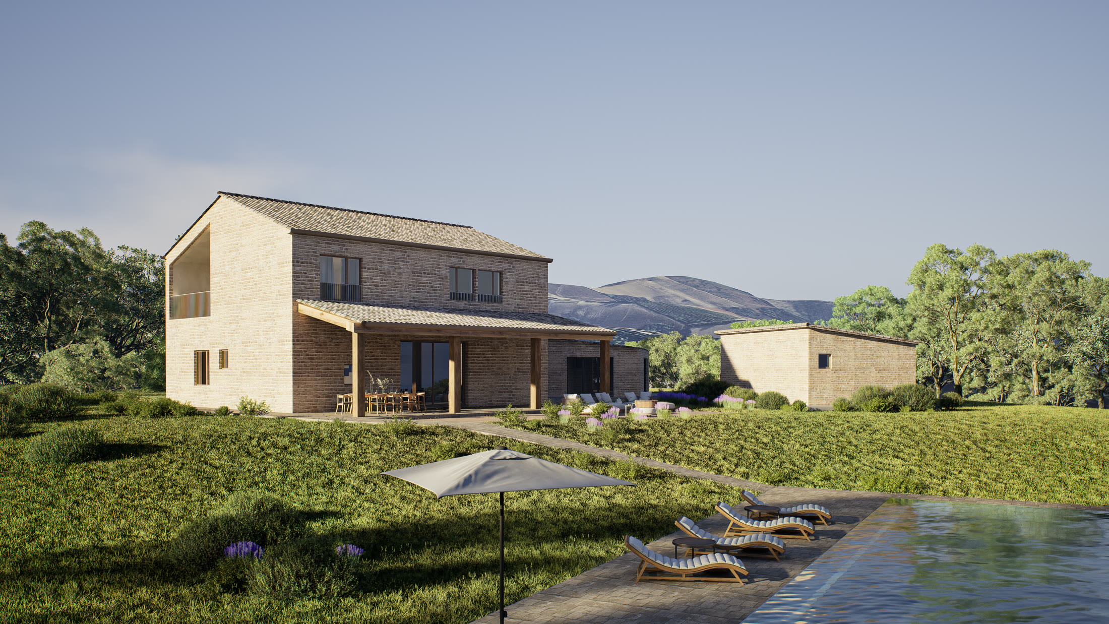 Casolare Colle di Creta — turnkey restoration site with renders, scan and film