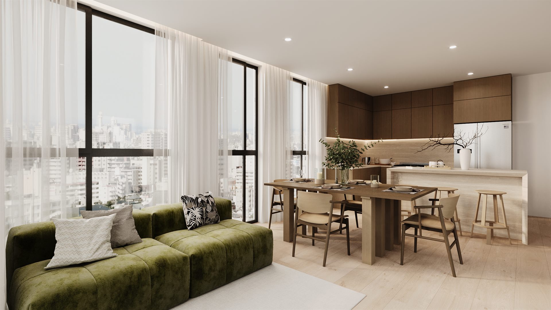 Skyline Apartments — Interior Design 3D visualization, Private development — view 1 by DARK studio