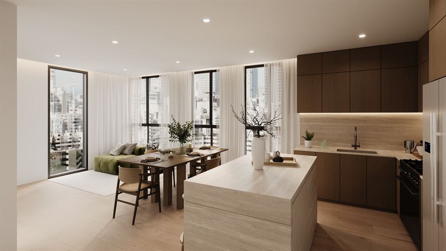 Skyline Apartments — Interior Design 3D visualization, Private development — view 2 by DARK studio