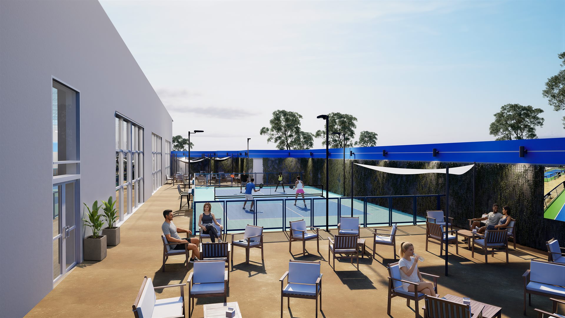 GamePoint Courts — Commercial · Sport & Wellness 3D visualization, USA — view 1 by DARK studio