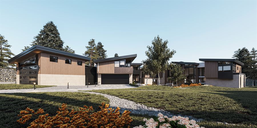 Residenza sul Lago — Architettura · Esterni 3D visualization, Lake Tahoe, USA — view 5 by DARK studio