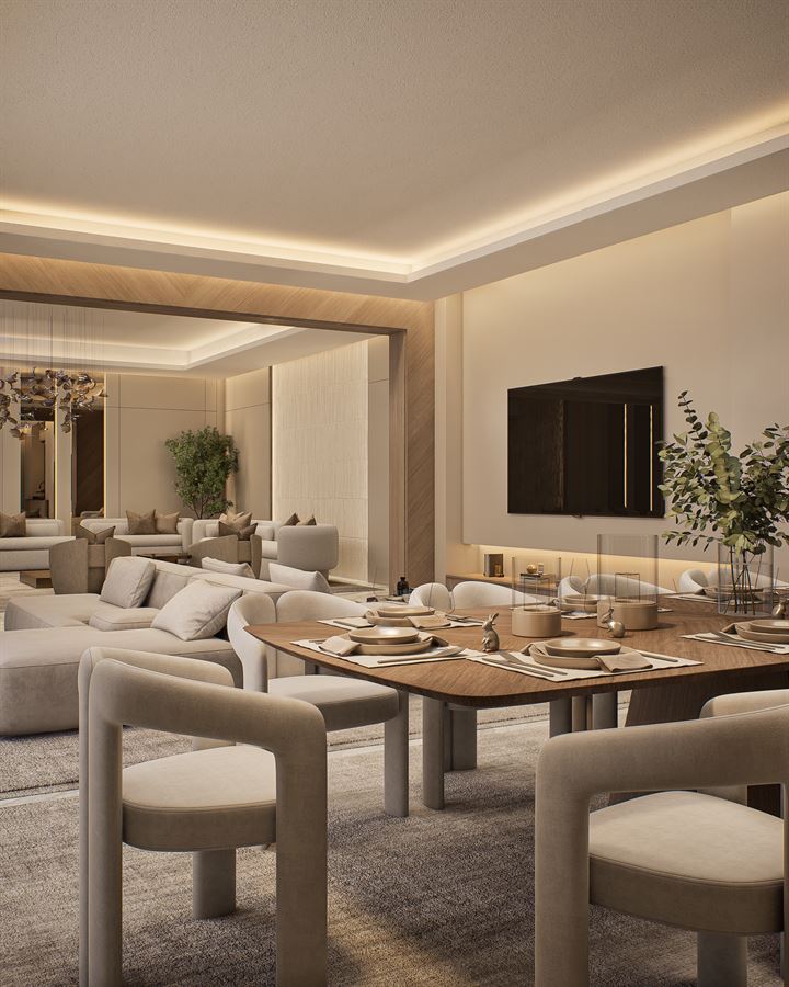 Residenza Ola — Interni — Interior Design 3D visualization, Doha, Qatar — view 6 by DARK studio