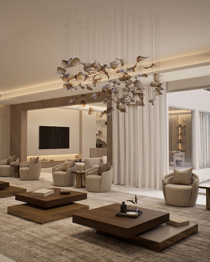 Residenza Ola — Interni — Interior Design 3D visualization, Doha, Qatar — view 4 by DARK studio
