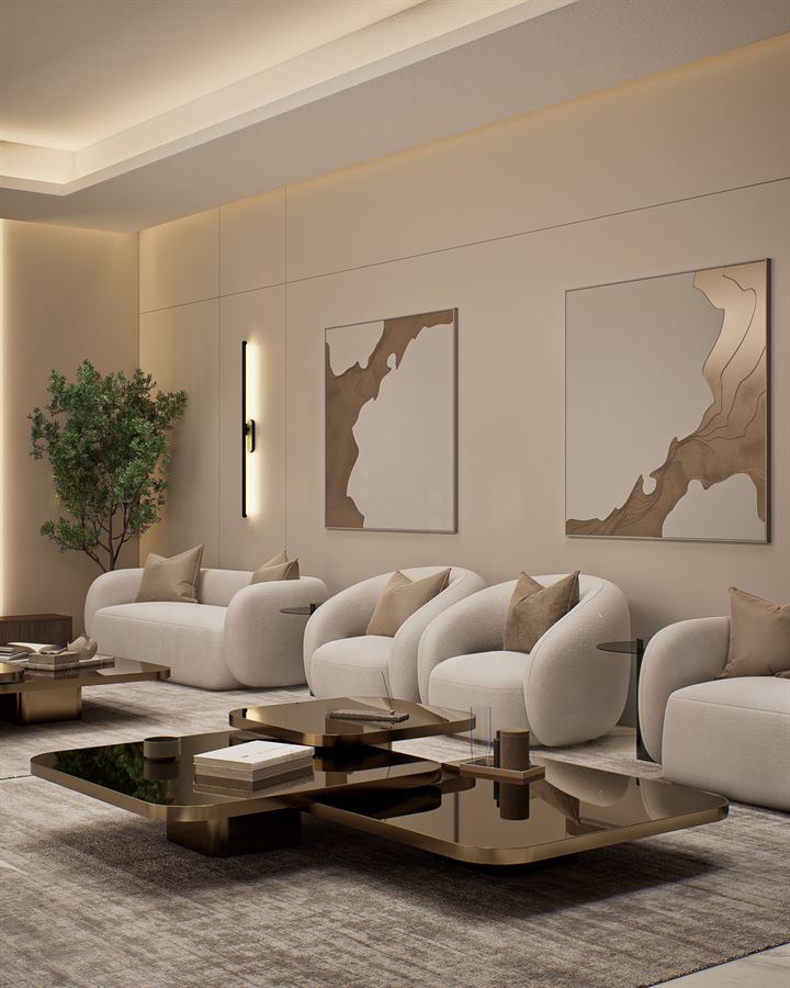 Residenza Ola — Interni — Interior Design 3D visualization, Doha, Qatar — view 5 by DARK studio