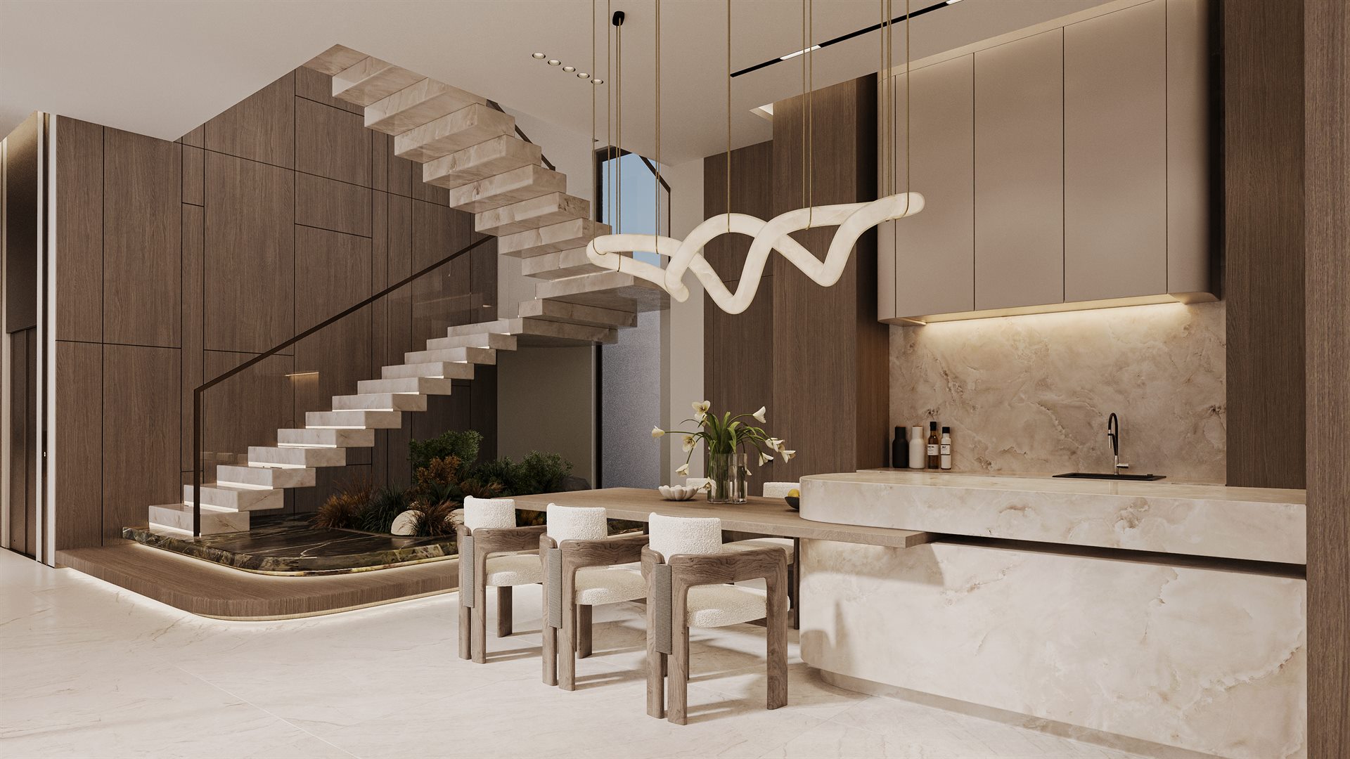 SAAD Private Residence — Interior Design · Luxury 3D visualization, Riyadh, Saudi Arabia — view 1 by DARK studio
