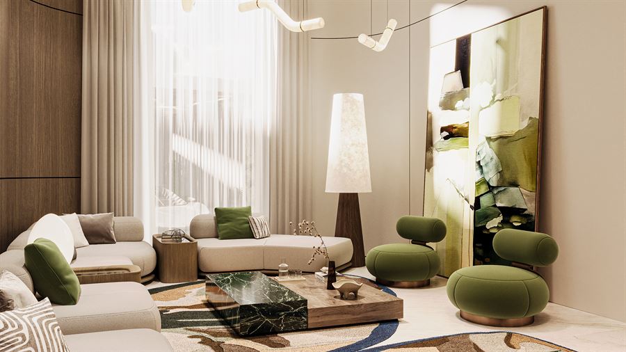 Residenza Privata SAAD — Interior Design · Lusso 3D visualization, Riyadh, Arabia Saudita — view 2 by DARK studio