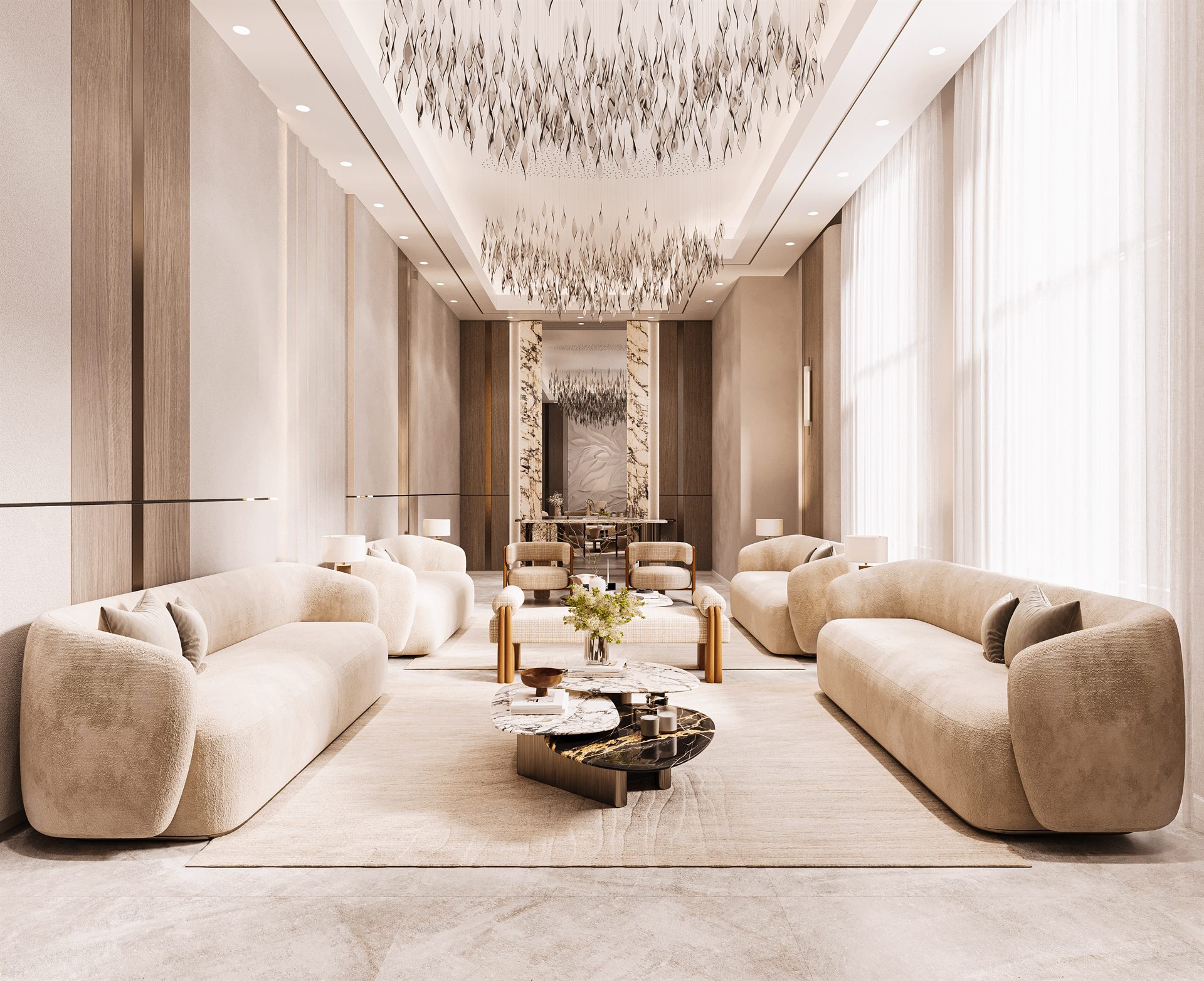 Private Villa — Interiors — Interior Design · Luxury 3D visualization, Gulf Region — view 1 by DARK studio