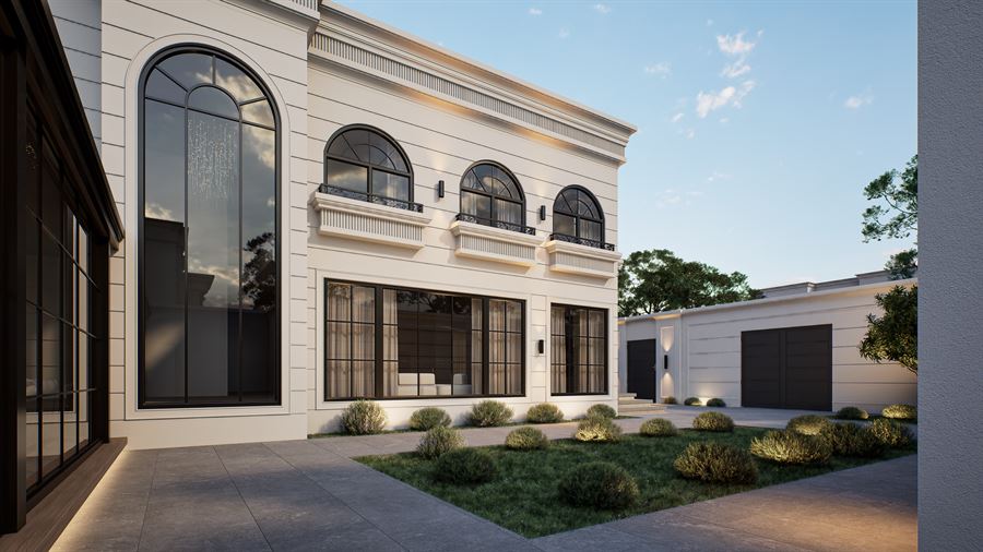 Neoclassical Villa — Architecture · Exterior 3D visualization, Doha, Qatar — view 4 by DARK studio