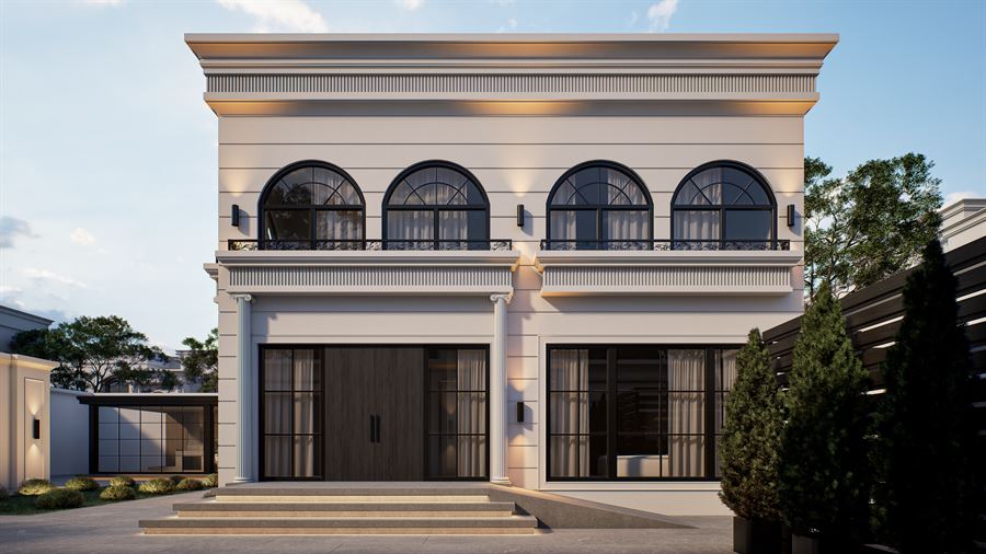 Neoclassical Villa — Architecture · Exterior 3D visualization, Doha, Qatar — view 2 by DARK studio