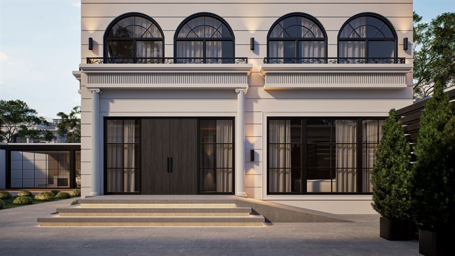 Neoclassical Villa — Architecture · Exterior 3D visualization, Doha, Qatar — view 3 by DARK studio