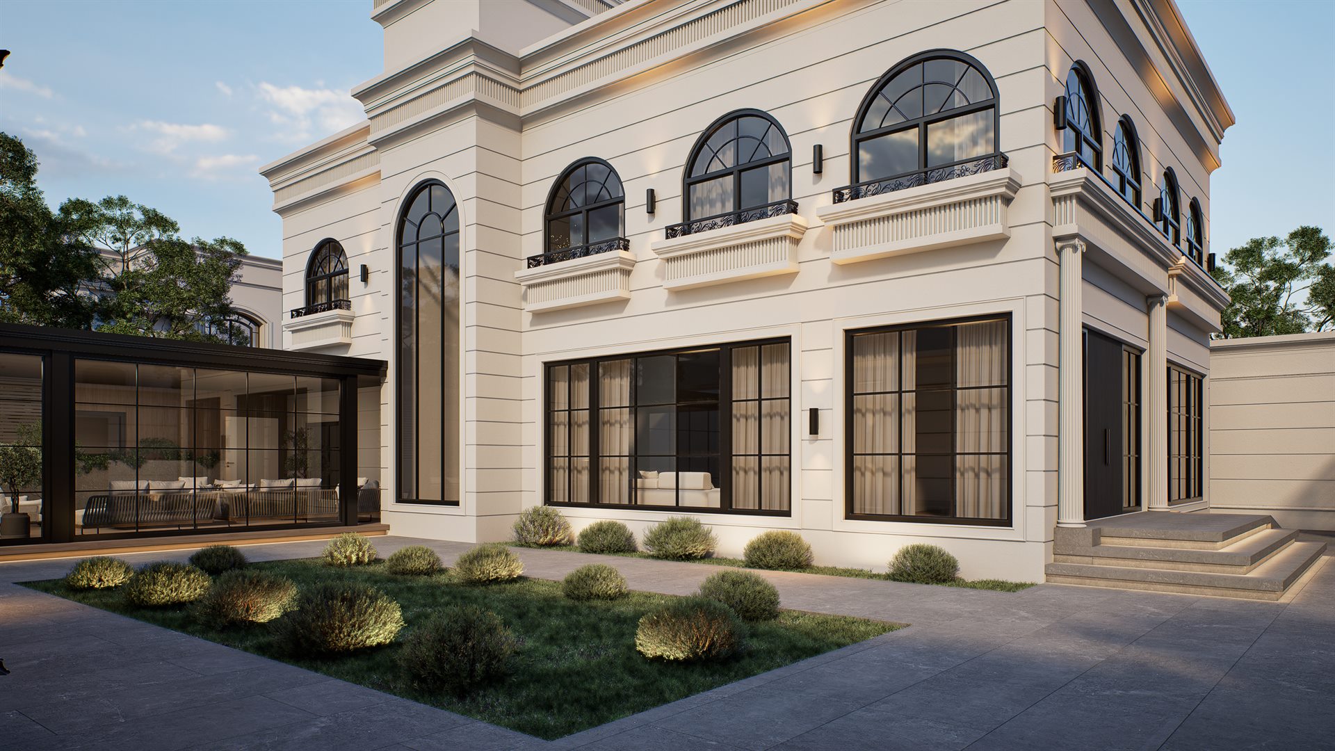 Neoclassical Villa — Architecture · Exterior 3D visualization, Doha, Qatar — view 1 by DARK studio