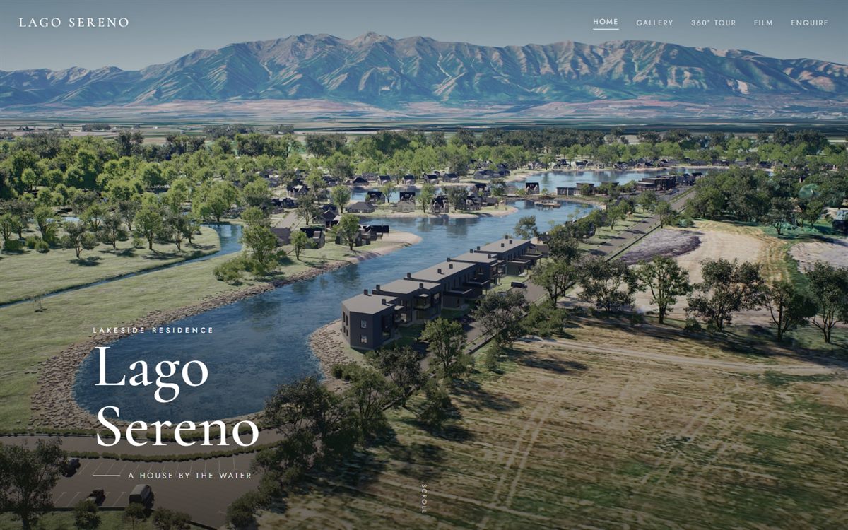 Lago Sereno — turnkey website built by DARK · Waterfront development
