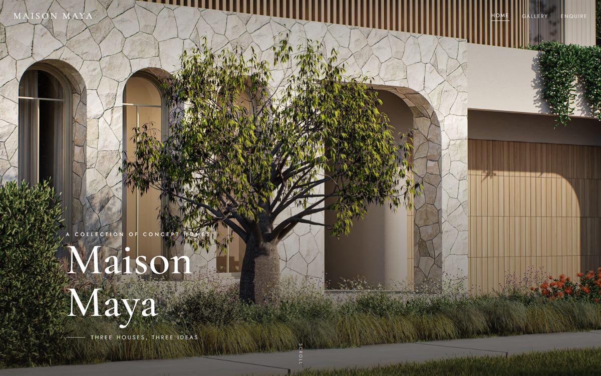 Maison Maya — turnkey website built by DARK · Concept homes