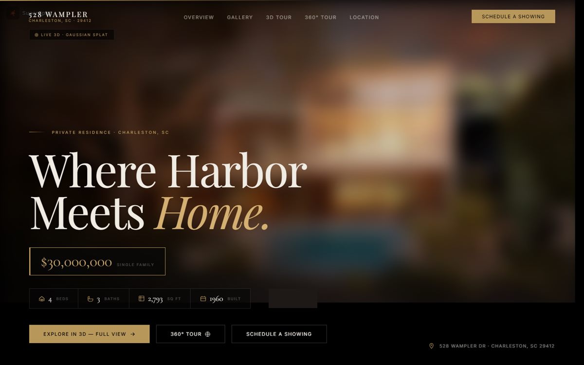 528 Wampler — turnkey website built by DARK · Luxury listing · Charleston, USA